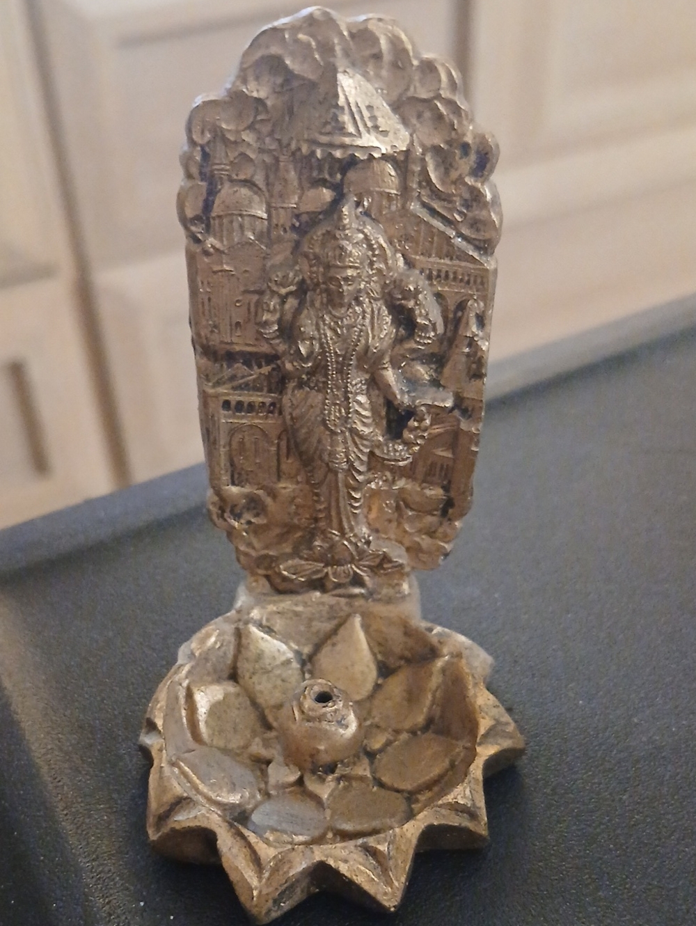 Brass Lakshmi Diya Incense Holder.